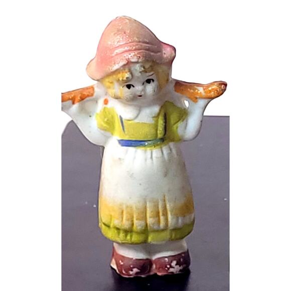 1940s Vintage Made in Occupied Japan Girl w/Accordion Planter +Dutch Girl w/Pail - Picture 2 of 10